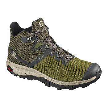 Salomon OUTline PRISM MID GTX - Olivovo Zelene Turistické Topánky Panske, S0012SK